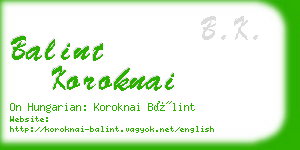 balint koroknai business card